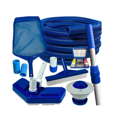 Kit Limpeza Piscina Fibra Vinil Acessorios Aspirador Peneira
