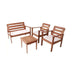 Conjunto Para Jardim Com 1 Sofá 2 Poltronas 1 Mesa De Centro Madeira
