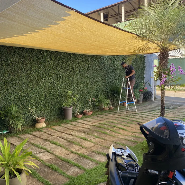 Tela Sombrite 90% Garagem Cobertura Piscina 4x6m Acabamento