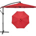 Ombrelone Suspenso Articulado 3m Lateral Jardim Piscina Vermelho Lisa