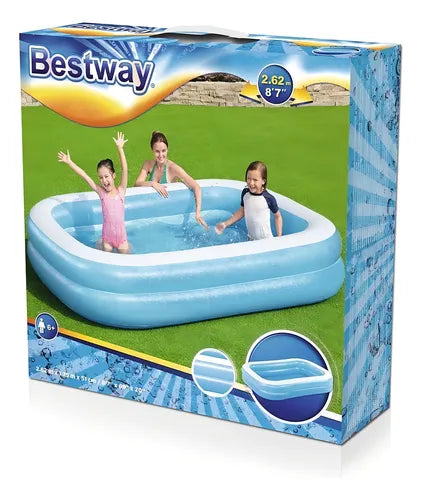 Piscina Inflável Retangular Grande 778 Litros Para Crianças Bestway 54006