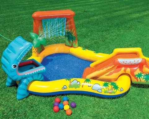 Piscina Playground Centro De Diversões Dinossauro Intex 310l