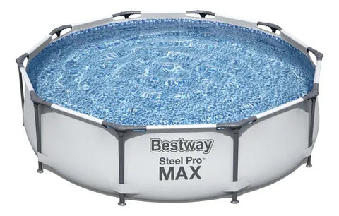 Bestway Pro Max piscina estrutural 4.678 litros 3,05m x 76cm cinza-claro pedra prismática