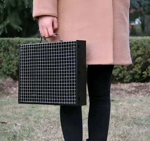 Idea mini churrasqueira maleta pratica carvão dobrável portátil