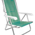 Cadeira Praia Aluminio Reforçada Reclinavel 8 Posiçoes Cor Verde