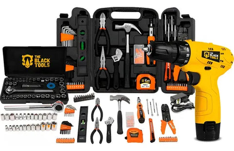 Kit Jogo Ferramentas 169 Peças Soquetes + Parafusdeira 12v