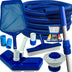 Kit Limpeza De Piscina Fibra Vinil Alvenaria Acessorios Aspirador Peneira Escova Mangueira Cabo 3m Clorador Teste Cloro Ph
