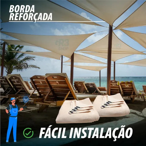 Lona Tela Toldo Sombrite 90% Sombra Garagem Jardim 4x3 Areia