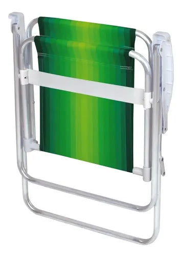 Cadeira Praia Alta Em Alumínio Verde Mor