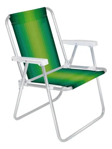 Cadeira Praia Alta Em Alumínio Verde Mor