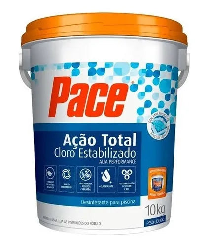 Cloro Ação Total Pace Hth 10kg Estabilizado Para Piscina