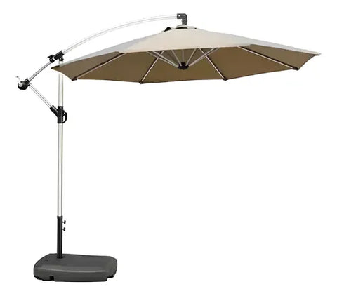 Ombrelone Guarda Sol Em Alumínio Com Base Para Piscina 3x3 Cor Cáqui Lisa