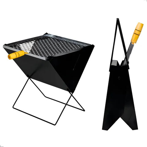 Churrasqueira Dobrável Portátil Aço A Carvão Maleta Cor Preto