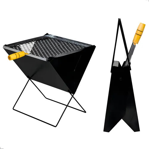 Churrasqueira Dobrável Portátil Aço A Carvão Maleta Cor Preto