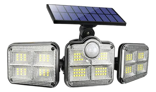  Led 3 Luminária Solar Com Sensor De Movimento Lâmpadas 122  Preto
