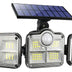  Led 3 Luminária Solar Com Sensor De Movimento Lâmpadas 122  Preto