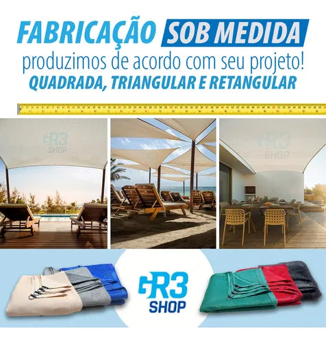 Lona Tela Toldo Sombrite 90% Sombra Shade Garagem Jardim 4x2