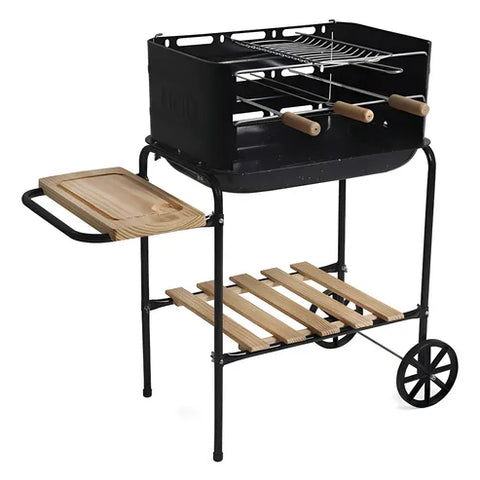 Churrasqueira Rodinhas Inox Com Tampa Presente Dia Dos Pais