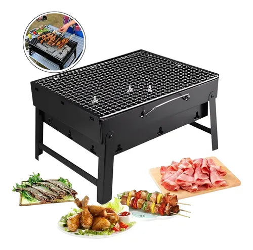 Idea mini churrasqueira maleta pratica carvão dobrável portátil