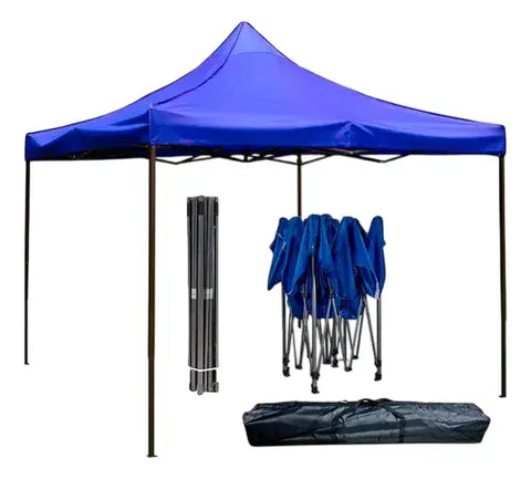 Tenda Sanfonada Gazebo 3x3 Articulada Pesca Praia Camping Azul-escuro