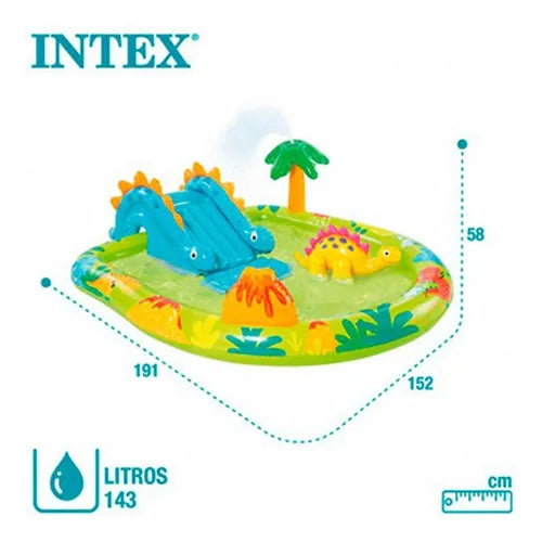 Piscina Infantil 143 L Inflável Playground Dino 57166 Intex
