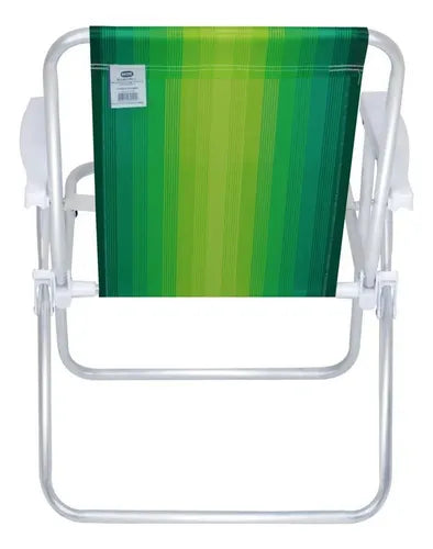 Cadeira Praia Alta Em Alumínio Verde Mor