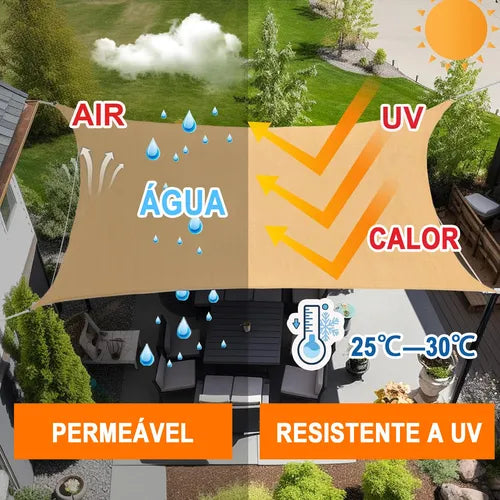 Tela Sombrite 90% Garagem Cobertura Piscina 4x6m Acabamento