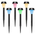 Kit 6 Luminária Espeto Solar Jardim Externa Led Multicor Rgb