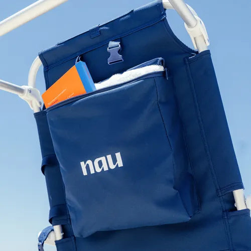 Cadeira De Praia Mochila Reclinável Alumínio Portátil Nau Cor Azul