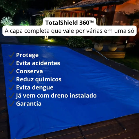 CAPA DE PISCINA 12X6 MTS 300 MICRAS, SUPORTA ATÉ 100 KGS DE PESO, COM RALO DE DRENAGEM .