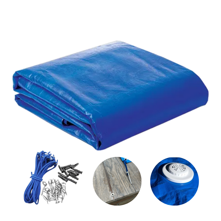 Capa para piscina 7,5x4 500 micras PVC 10 em 1 - Suporta peso