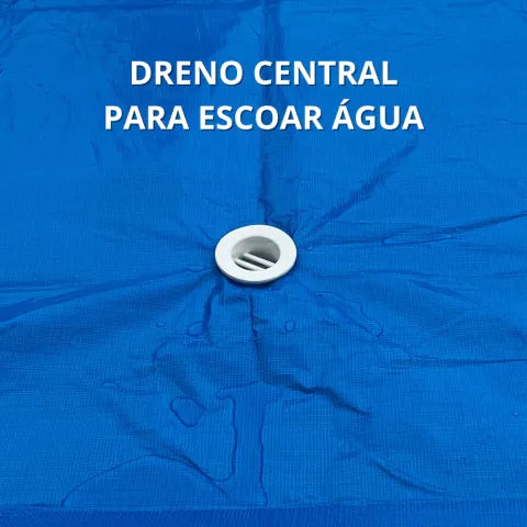 CAPA DE PISCINA 15x7 MTS 450 MICRAS, SUPORTA ATÉ 150 KGS DE PESO, COM RALO DE DRENAGEM